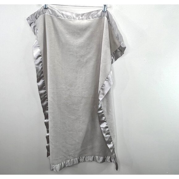 Elegant Baby Other - Elegant Baby Blanket Gray Satin Edge Trim Plush Gray 30x40 Lovey EB